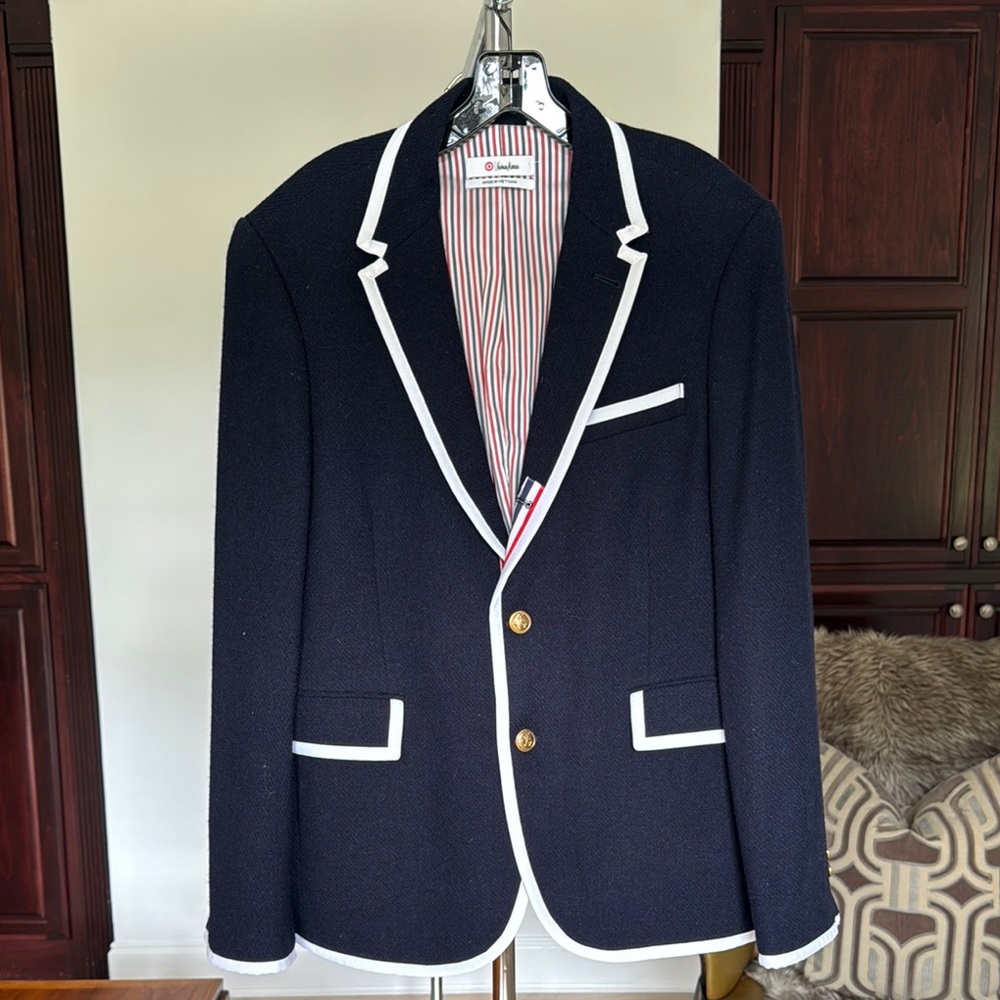 Thom Browne, Neiman Marcus Men's Navy Blazer with White Trim